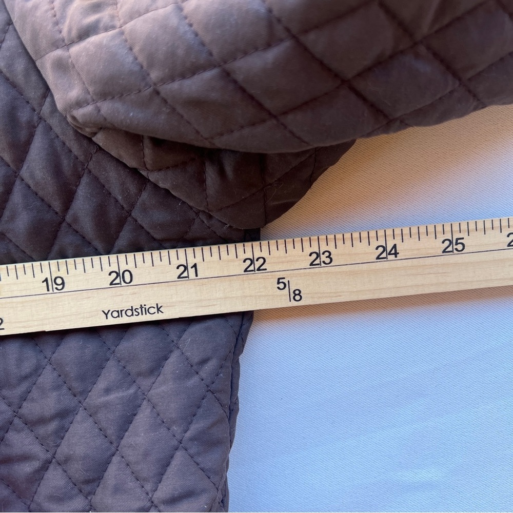 VTG‎ (90s) Chocolate Brown Quilted Barn Coat Marvin Richards Equestrian Sz L - Picture 10 of 14